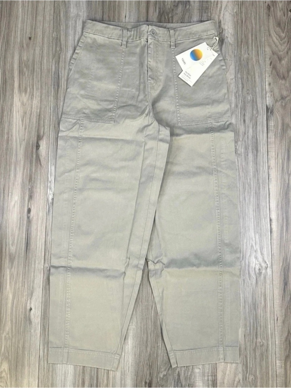 Vuori Anza Twill Structured Barrel Leg Pant Talc VW4310 Large NEW